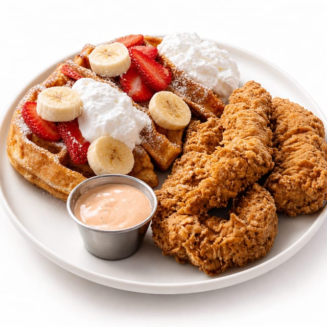 CHICKEN AND WAFFLE.