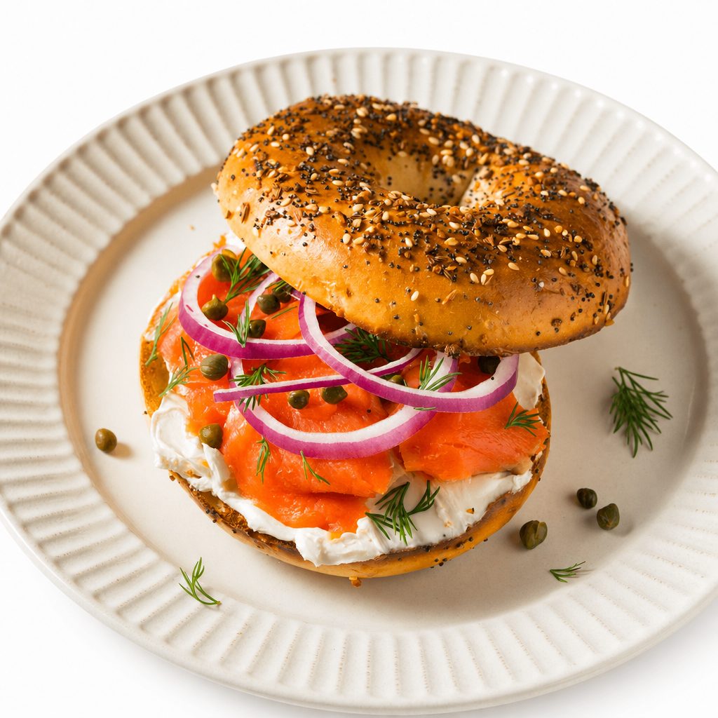 SMOKED SALMON BAGEL.