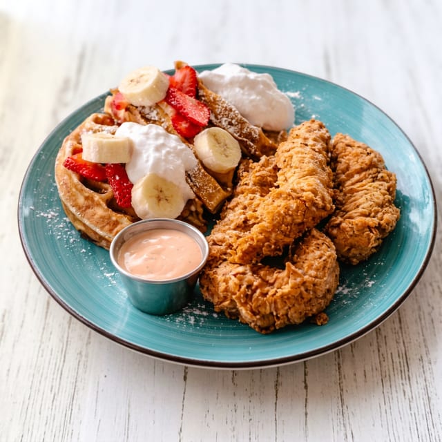 CHICKEN AND WAFFLE.